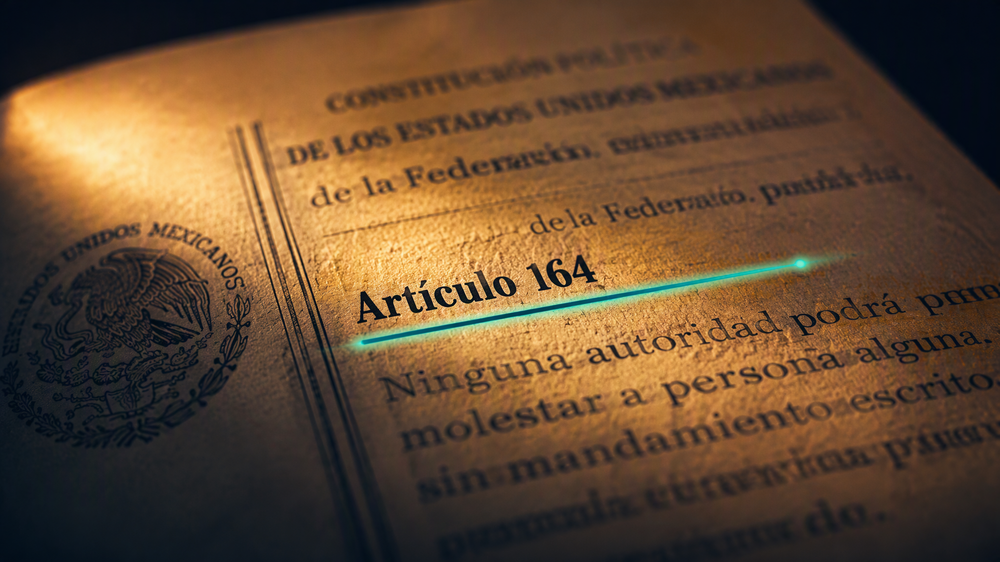 Página de un libro de derecho mexicano con el artículo correcto iluminado